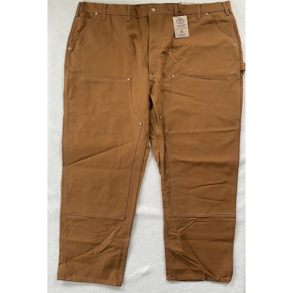 Carhartt Mens 48x30‎ Brown Dungaree Pants Firm Duck Double-Knee B01 BRN USA Made